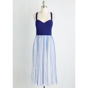 NWOT Modcloth Blue and White Dress